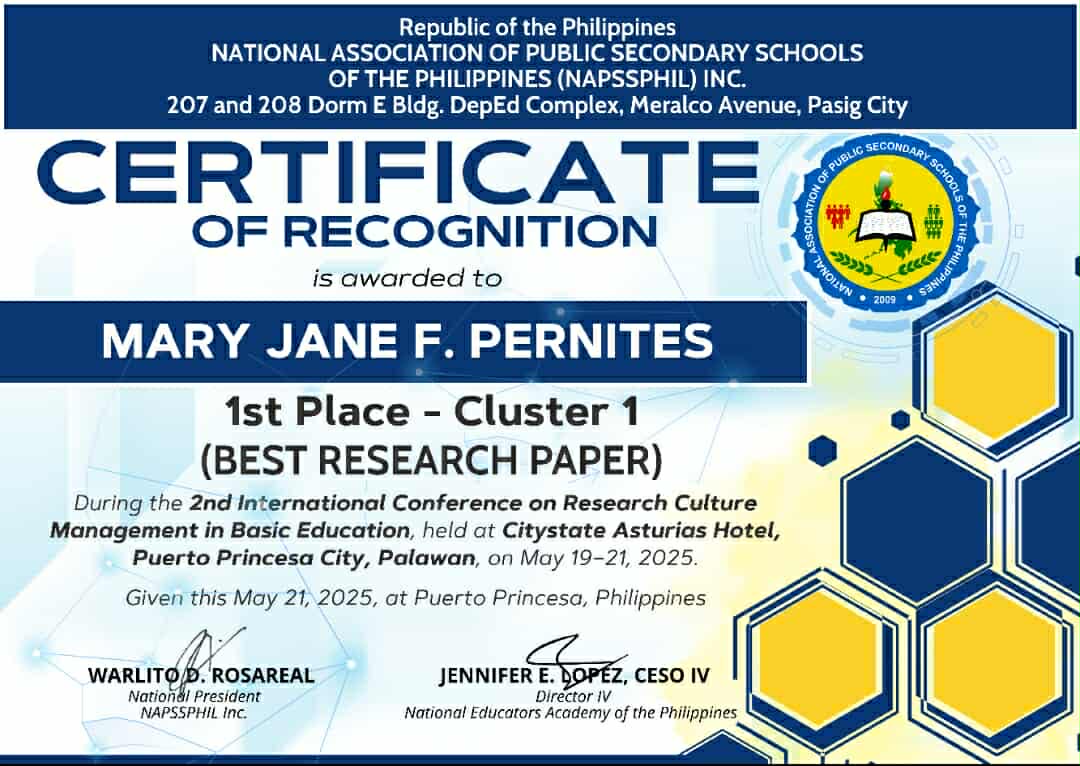 1st Place - Research Paper (Cluster 1)