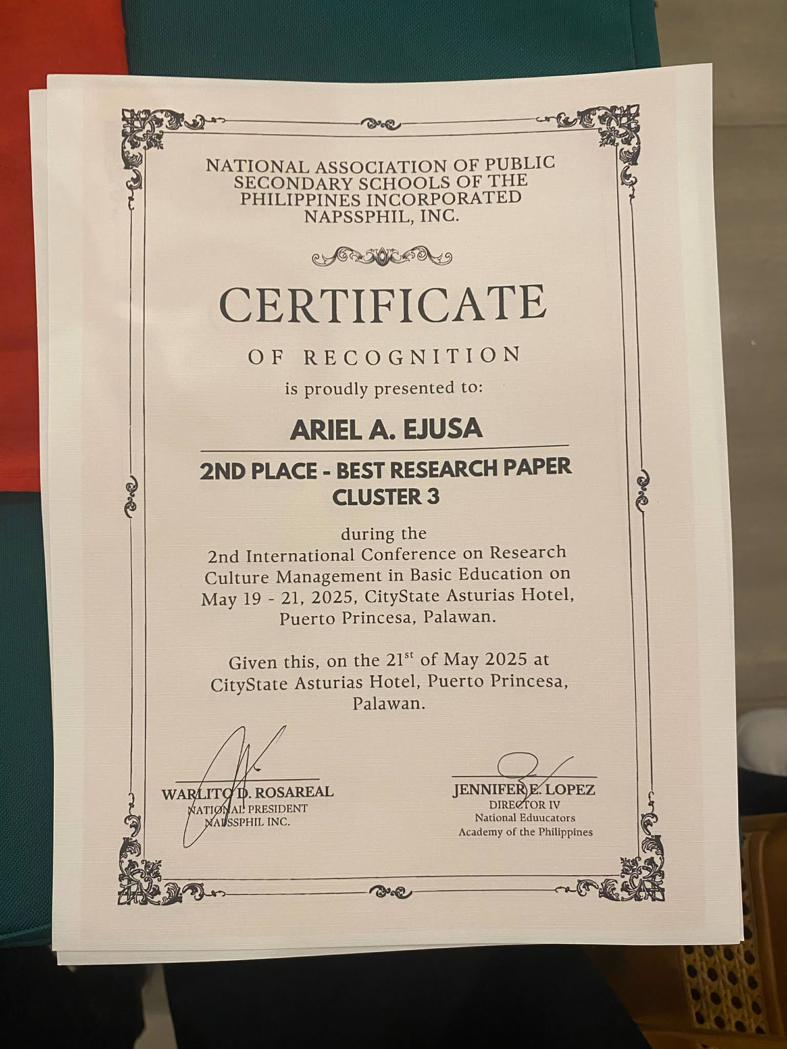 2nd Place - Research Paper (Cluster 3)