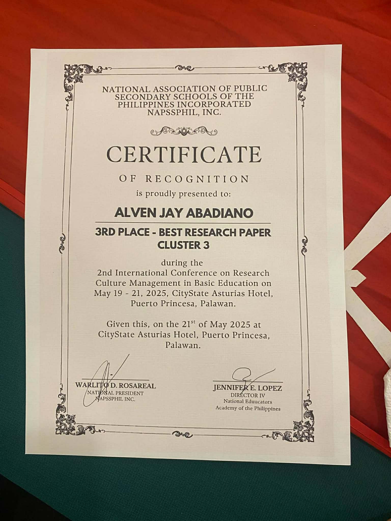 3rd Place - Research Paper (Cluster 3)